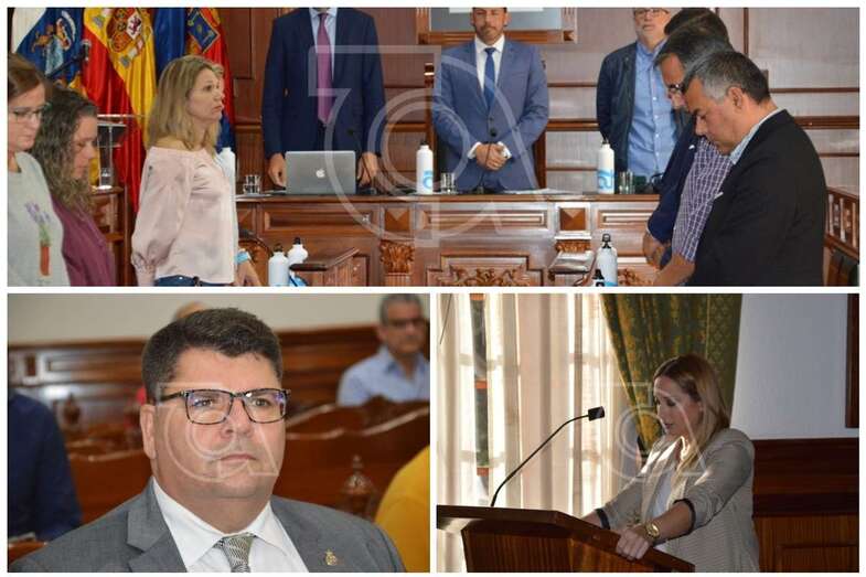 Momentos del minuto de silencio y de las lecturas de los dos manifiestos (Foto TA)